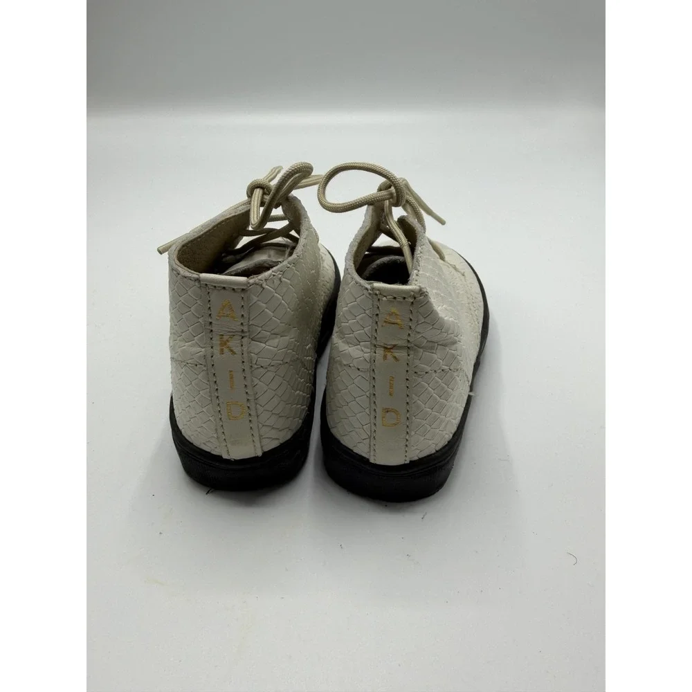 AKID Leather Faux Snakeskin Shoes White Black Toddler Size 8C